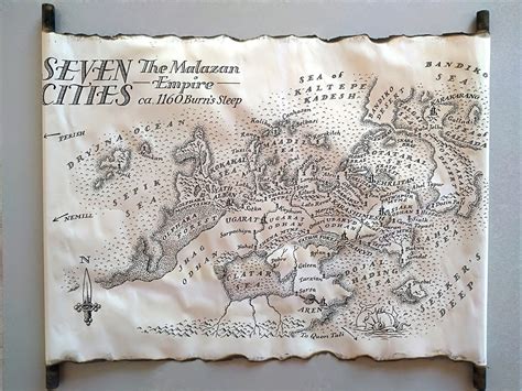 Malazan Empire Map Seven Cities Map on Handmade Scroll - Etsy UK