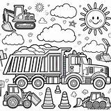 Construction vehicles coloring Page Download Or Print For Free sketch template