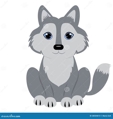 Wolf stock illustration. Illustration of cute, drawing - 38504814