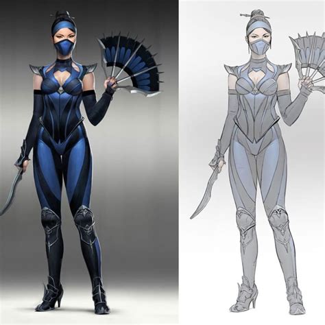 Kitana concept art from Mortal Kombat 11. | Character design, Mortal kombat 2, Video game characters