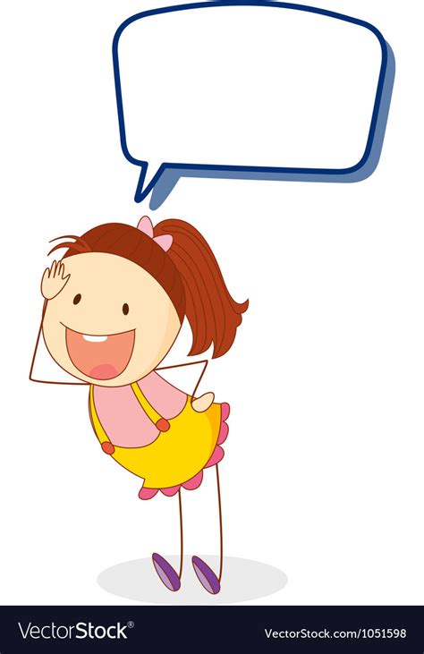 A girl and call out Royalty Free Vector Image - VectorStock