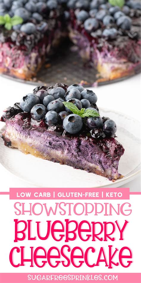 Thick & Creamy Low Carb Blueberry Cheesecake (Gluten-Free)