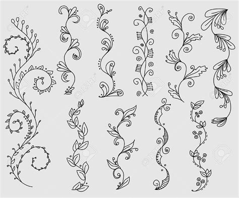 Set of hand drawn swirly vines Stock Vector - 44328929 Drawing Hand ...