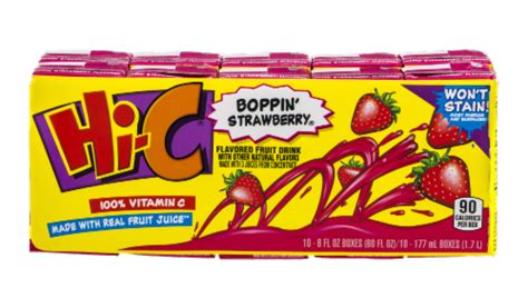 Hi-C Boppin' Strawberry Juice Boxes, 10 ct / 5.98 fl oz - Fred Meyer