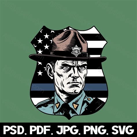 State Trooper Badge American Flag Svg Png Jpg Pdf Psd File Types ...