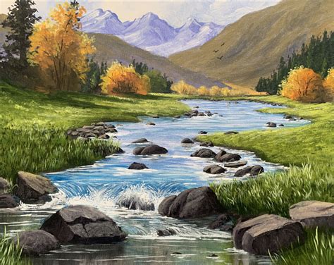 Paint an Autumn River Landscape in Acrylic