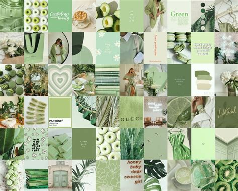 Photo Wall Collage Kit Mint Sage Green Aesthetic set of 78 - Etsy ...