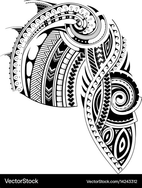 Maori style sleeve tattoo template Royalty Free Vector Image