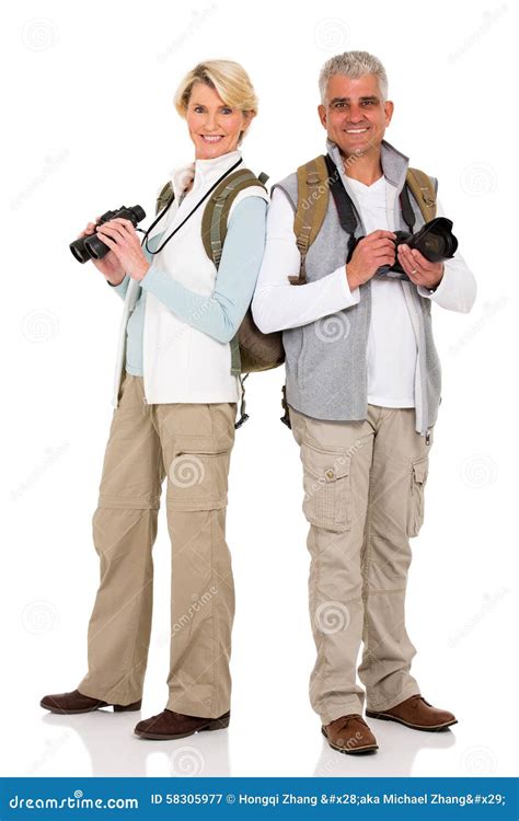 Middle Aged Tourists Standing Stock Image - Image of journey, male: 58305977