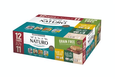 Naturo Adult Wet Grain Free Dog Food 400g x 12 Pack Variety Trays - The ...