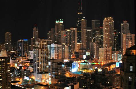 Chicago Skyline at Night in Illinois image - Free stock photo - Public Domain photo - CC0 Images