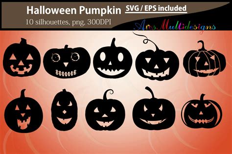 Pumpkin silhouette vector - black and white clipart By ...