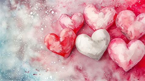 Watercolor Valentine Hearts Free Stock Photo - Public Domain Pictures