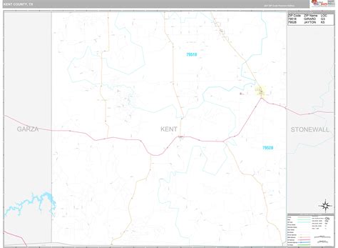 Kent County, TX Wall Map Premium Style by MarketMAPS