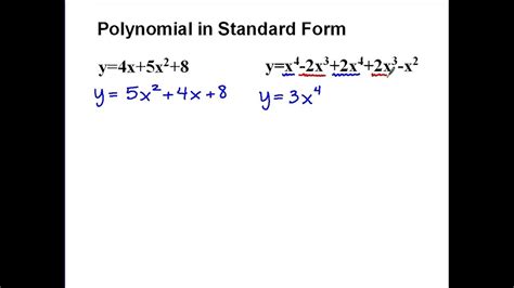 Polynomials in Standard Form - YouTube