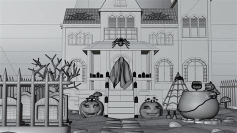 3D Model Haunted Halloween House - TurboSquid 1990739