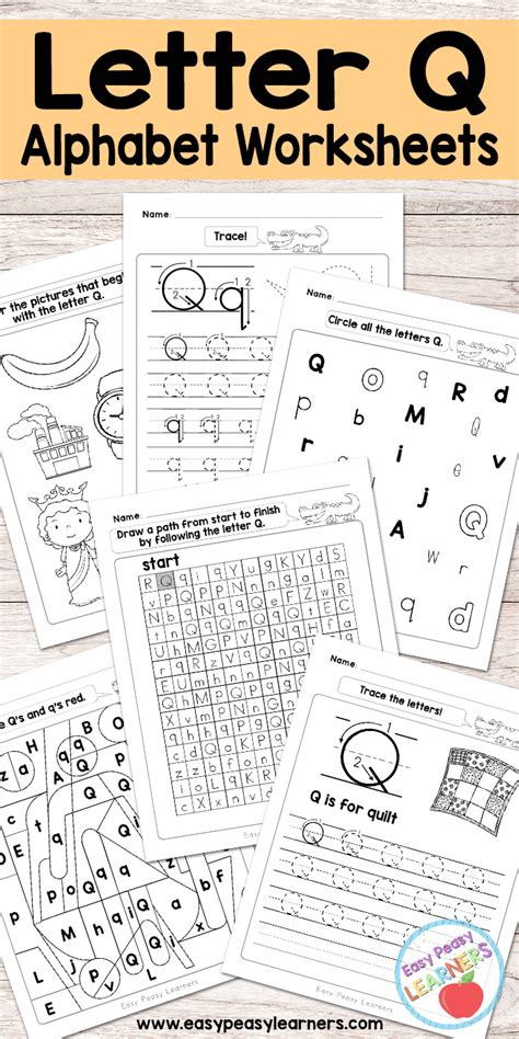 Letter Q Worksheets - Alphabet Series - Easy Peasy Learners