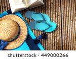 Hat And Flip-flops On The Beach Free Stock Photo - Public Domain Pictures
