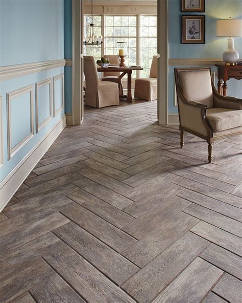 Wood plank tiles make the perfect alternative for wood floors. Create interest by laying your ...