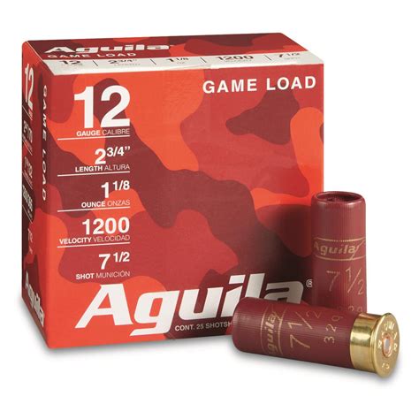 Aguila Standard Velocity Birdshot, 12 Gauge, 2 3/4", 1 1/8 oz. Shotshells, 25 Rounds - 714036 ...