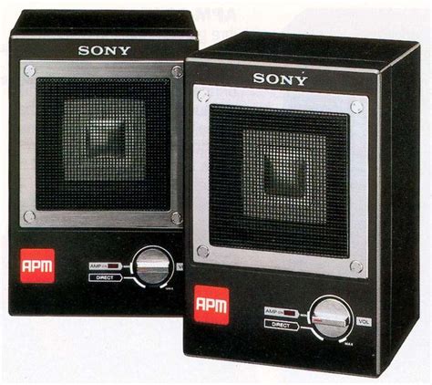 Sony APM-007AV (1985). Mini Speakers with Magnetically Shielded Amp.