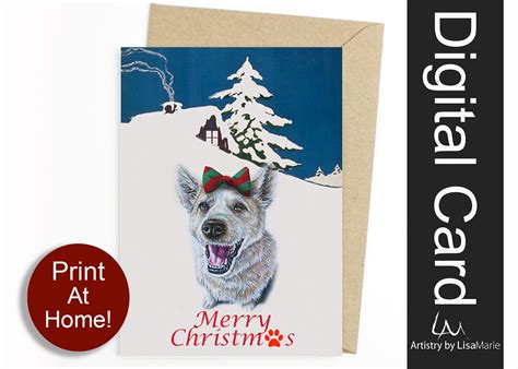 Dog Christmas Card DIY Gifts Printable Christmas Cards | Etsy