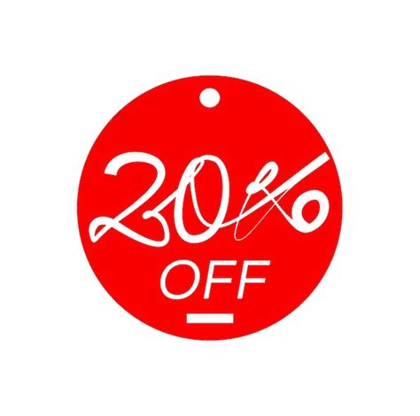 Premium Vector | 20 percent off sticker 20 off vector tag