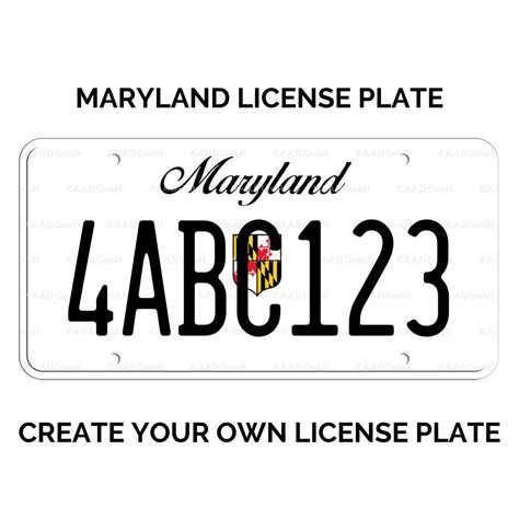 Custom Maryland License Plate / Replica Maryland License Plate ...