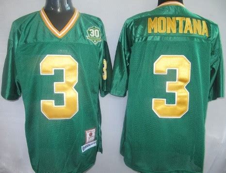 Men's Notre Dame Fighting Irish #3 Joe Montana Green Throwback Jersey