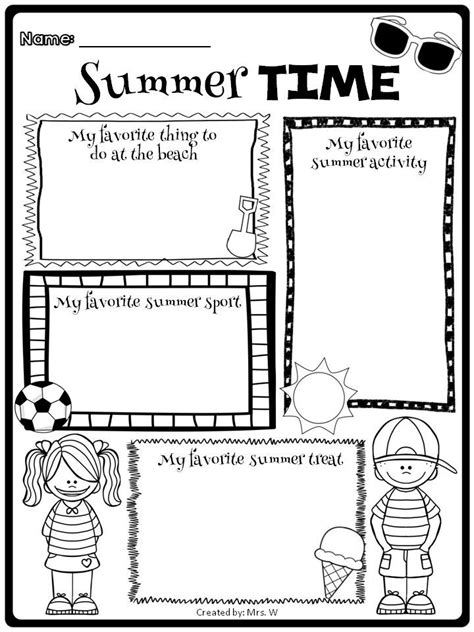 End of the Year FUN!!!- Activities and Memory Book. Journal for kids to put in their booklet ...