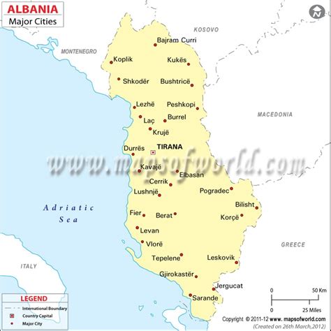 Albania Map Cities | Cities in Albania