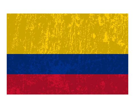 Colombia grunge flag, official colors and proportion. Vector ...