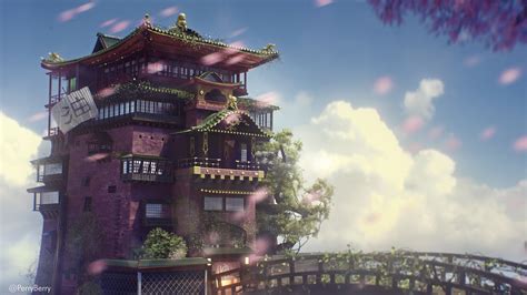 ArtStation - spirited away bathhouse 3d