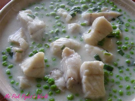 Ms Pink Piglet's World: Creamy Ling Fish with Peas