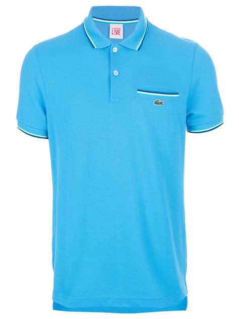 Lacoste L!ive Polo Shirt with Pocket in Blue for Men | Lyst