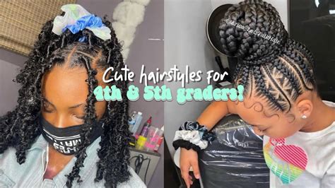 Cute back to school hairstyles for black girls | 4th & 5th grade - YouTube