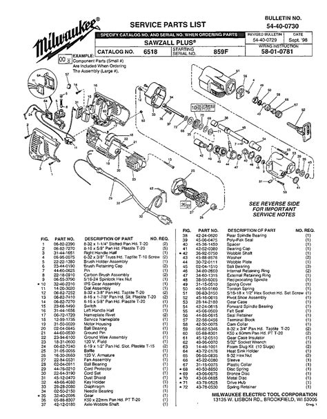 Milwaukee 6518 859f Parts - SAWZALL PLUS - Milwaukee Sawzall Parts ...