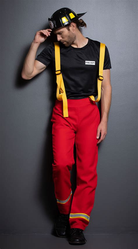 Men's Firefighter Hero Costume, Men's Firefighter Costume, Firefighter ...