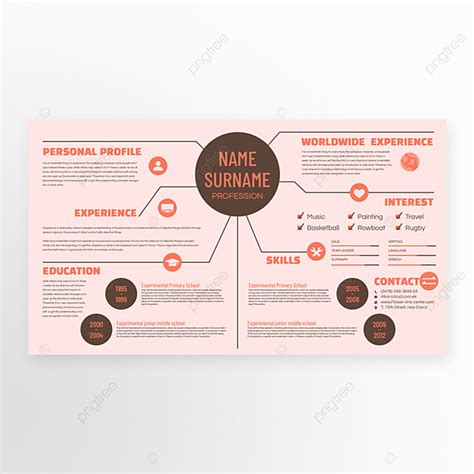 Work Resume Information Pink Brown Template Template Download on Pngtree