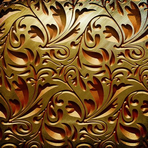 Online crop | HD wallpaper: brass-colored floral engraved decor, background, patterns, texture ...