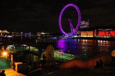 London Eye at night editorial stock photo. Image of thames - 11805713