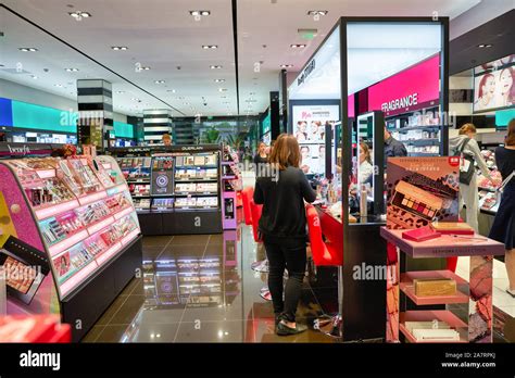 SHENZHEN, CHINA - CIRCA APRIL, 2019: goods on display at Sephora store in Shenzhen, China ...