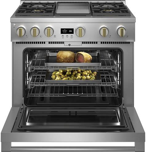 Monogram 6.2 Cu. Ft. Freestanding Gas Convection Range with 4 Burners Stainless Steel ...