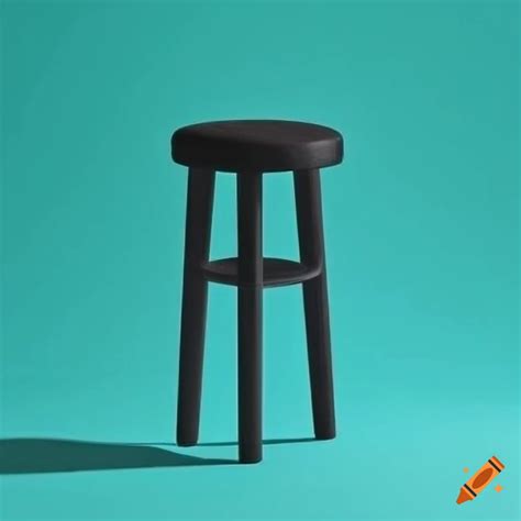Minimalist stool on cyan background on Craiyon