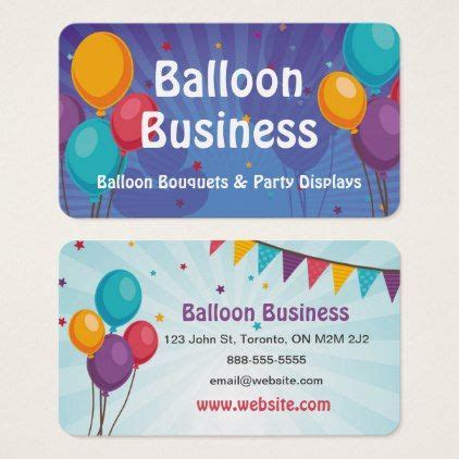 Balloon Party Business Card | Zazzle | Party balloons, Colorful business card, Birthday party ...