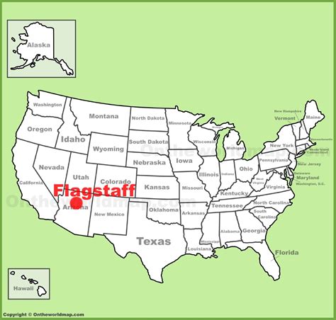 Flagstaff location on the U.S. Map - Ontheworldmap.com