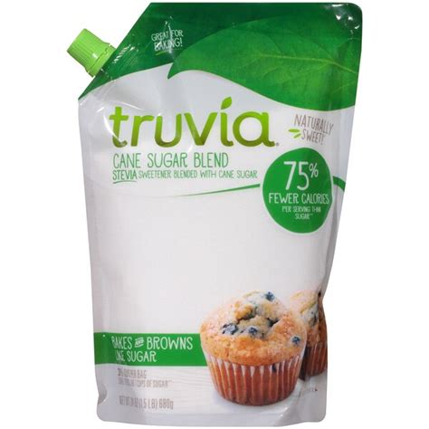 Truvia Cane Sugar Blend, Mix of Natural Stevia Sweetener and Cane Sugar ...