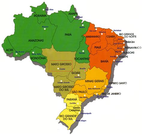 Brasil Mapa Estados - ESTADOS DO BRASIL → Capitais do Brasil, Siglas, Mapa - O mapa do brasil é ...