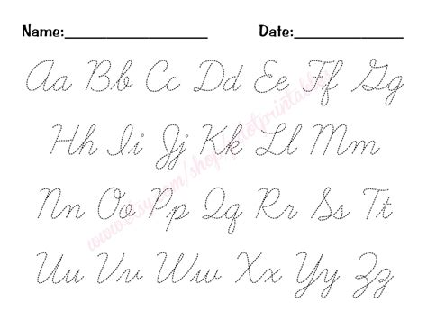 Printable Cursive Alphabet Tracing Letters