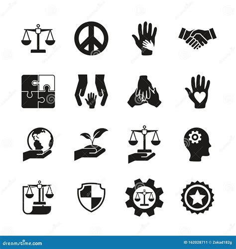 Ethics or Morals Icons Black & White Set Stock Vector - Illustration of ...